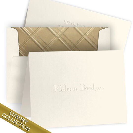 Luxury Nelson Folded Note Card Collection - Embossed